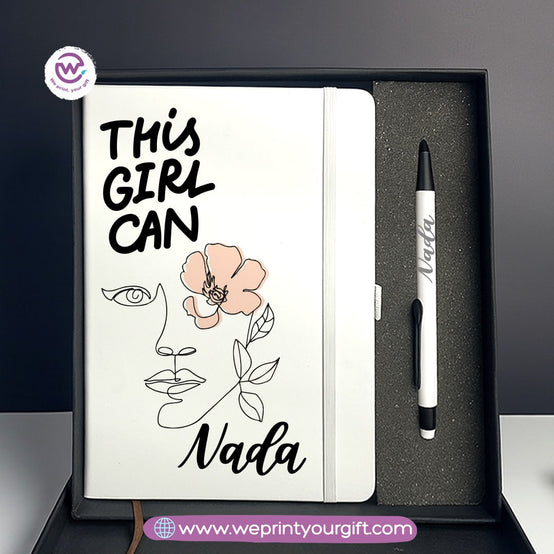 One Line Art Personalized Gift Box – Custom Notebook & Engraved Pen Set
