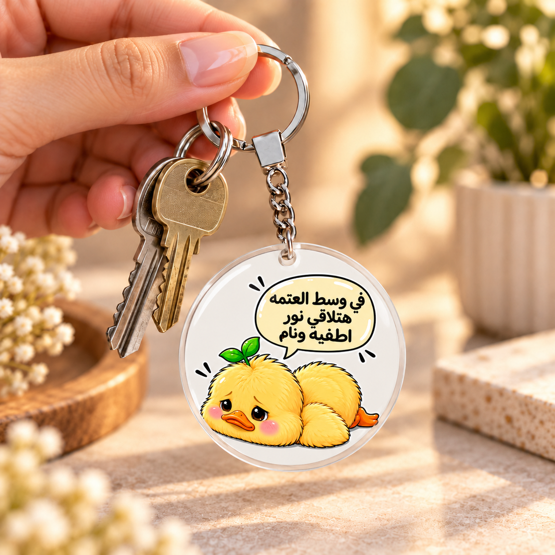 "Smartest Chick at Work" Clear Acrylic Keychain | Single-Sided Print (Round / Rectangle)