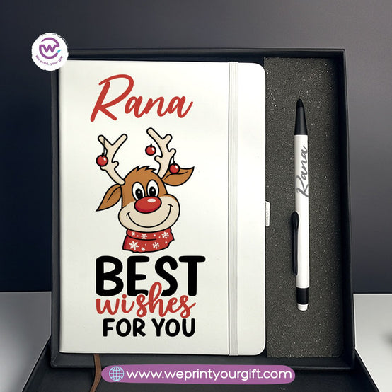 Christmas Luxury Notebook & Engraved Pen Gift Box