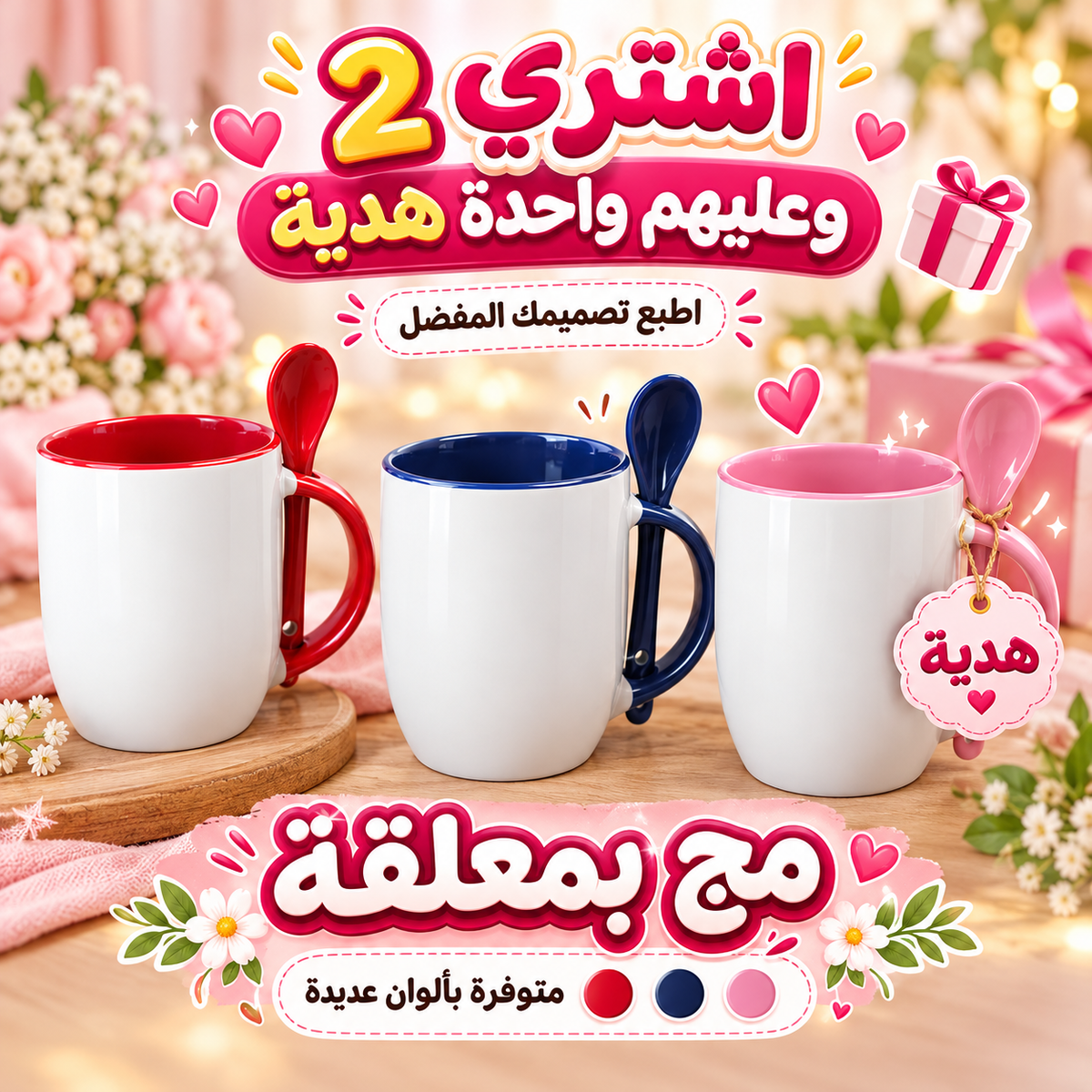 Premium Custom Mug with Spoon - Buy 2 Get 1 Free