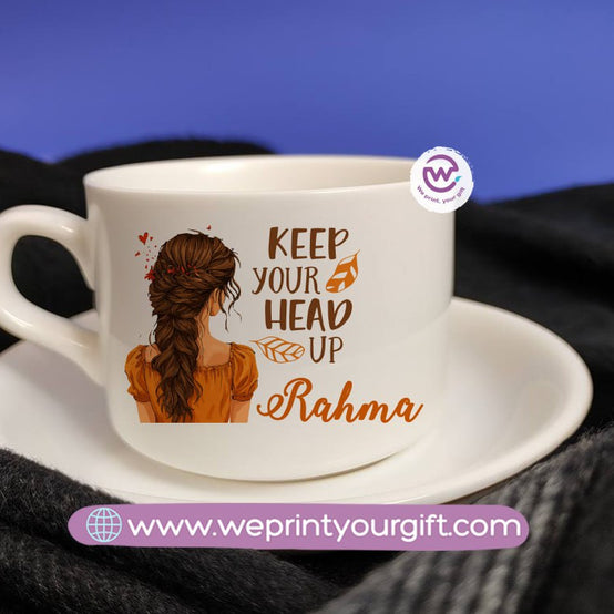 Personalized Coffee Cup with Saucer – One Art Design Collection