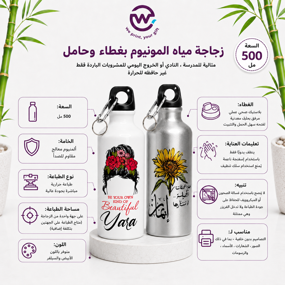 White Aluminum Water Bottle –  Buy 2 Get 1 Free