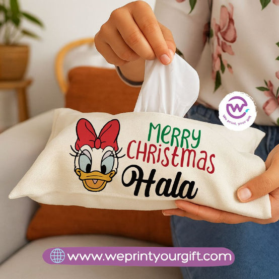Personalized Fabric Tissue Holder – Christmas Designs