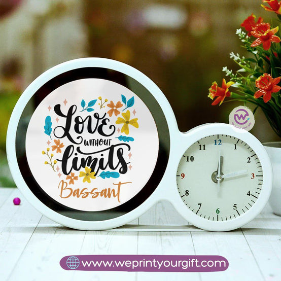 Round Magic Mirror with Clock – Personalized Motivational Design
