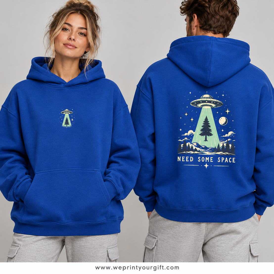 Unisex "Need Some Space" Hoodie - Premium Melton Cotton