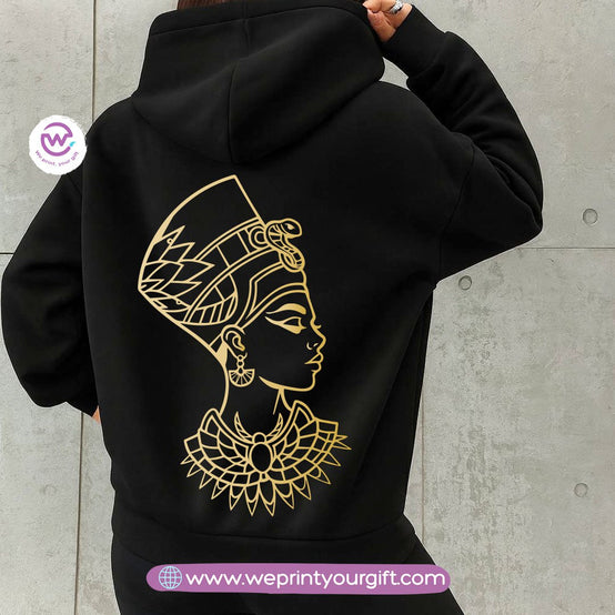 Pharaonic Gold Print Hoodie – Cotton Melton Unisex
