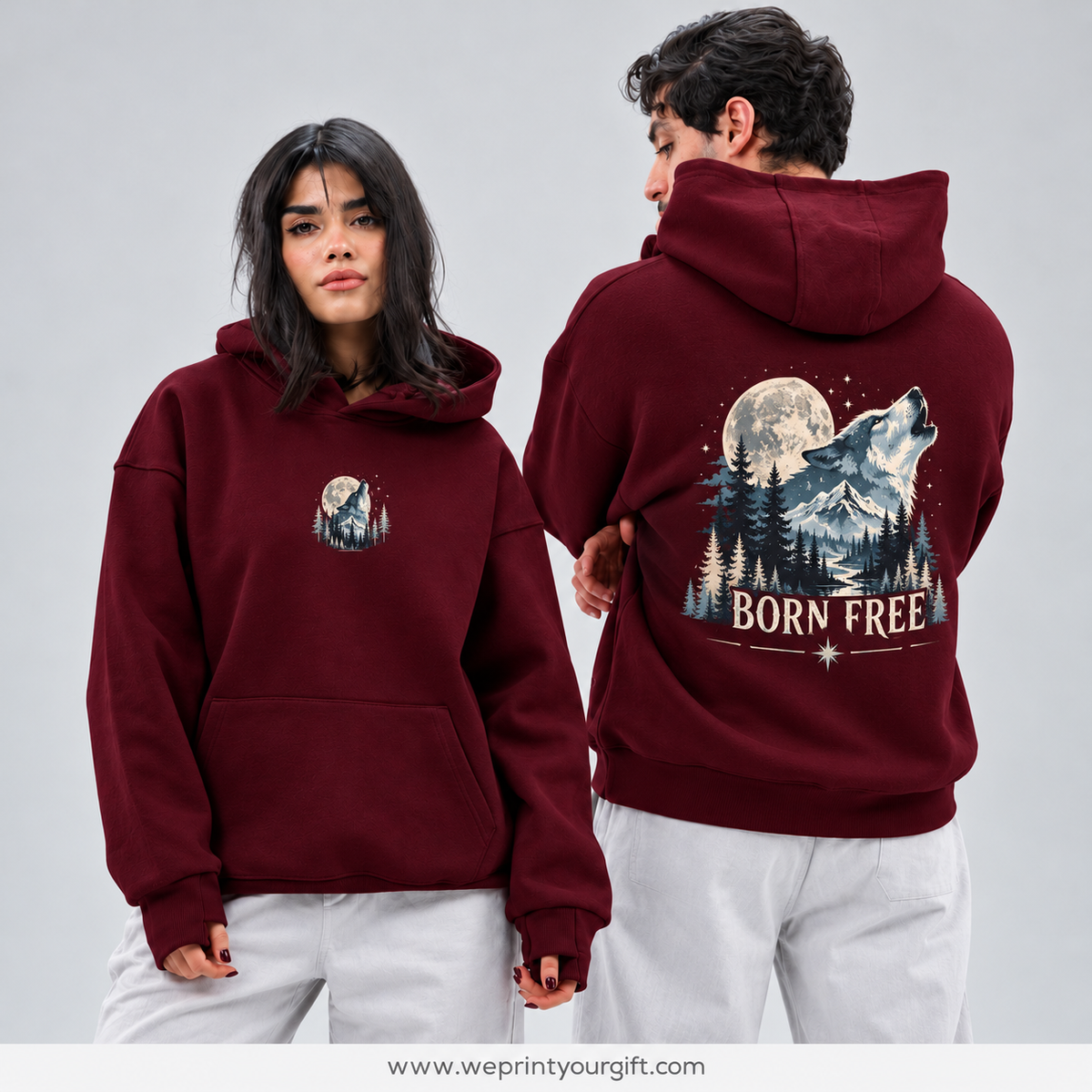 Unisex "Born Free" Hoodie - Premium Melton Cotton