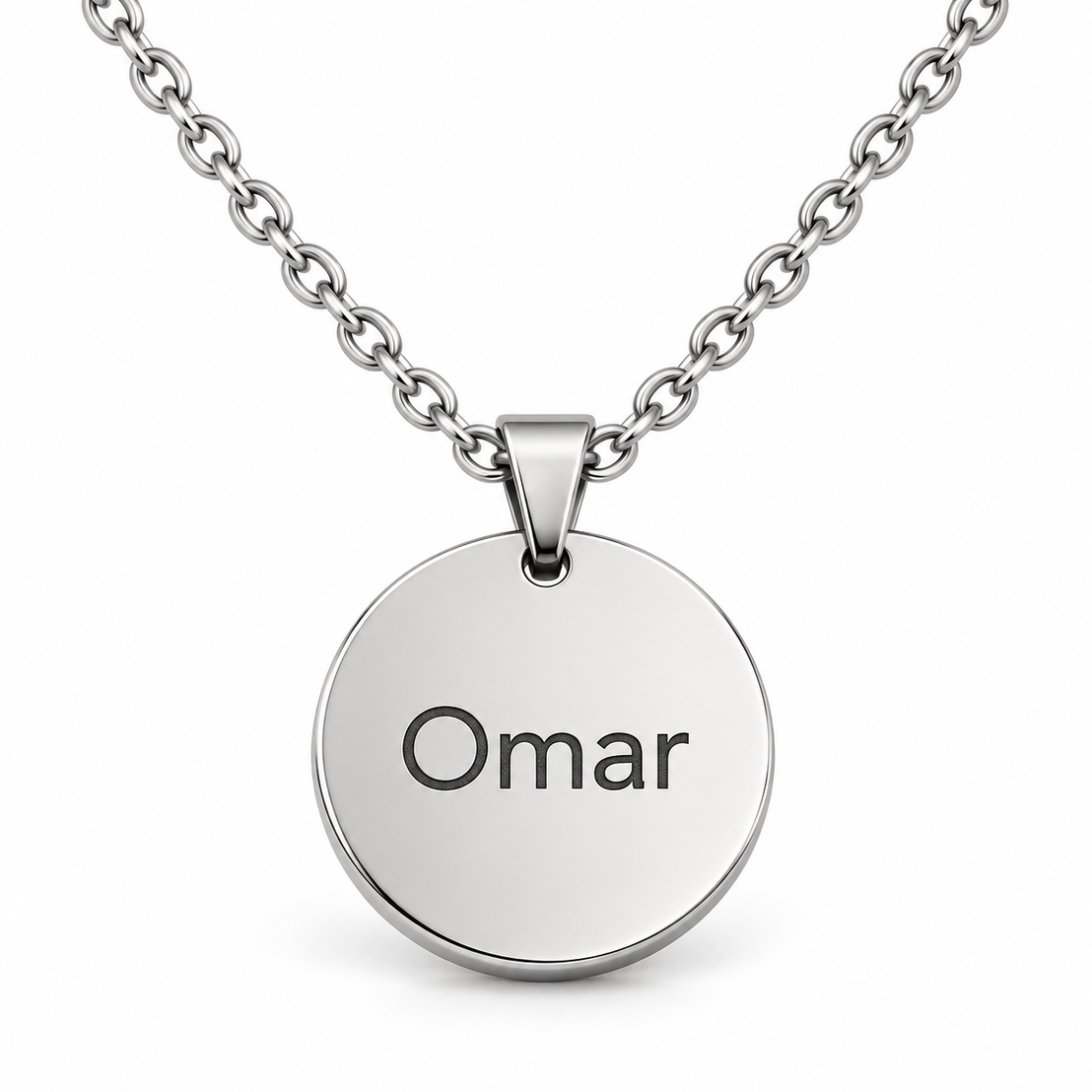 Custom Engraved Disc Necklace