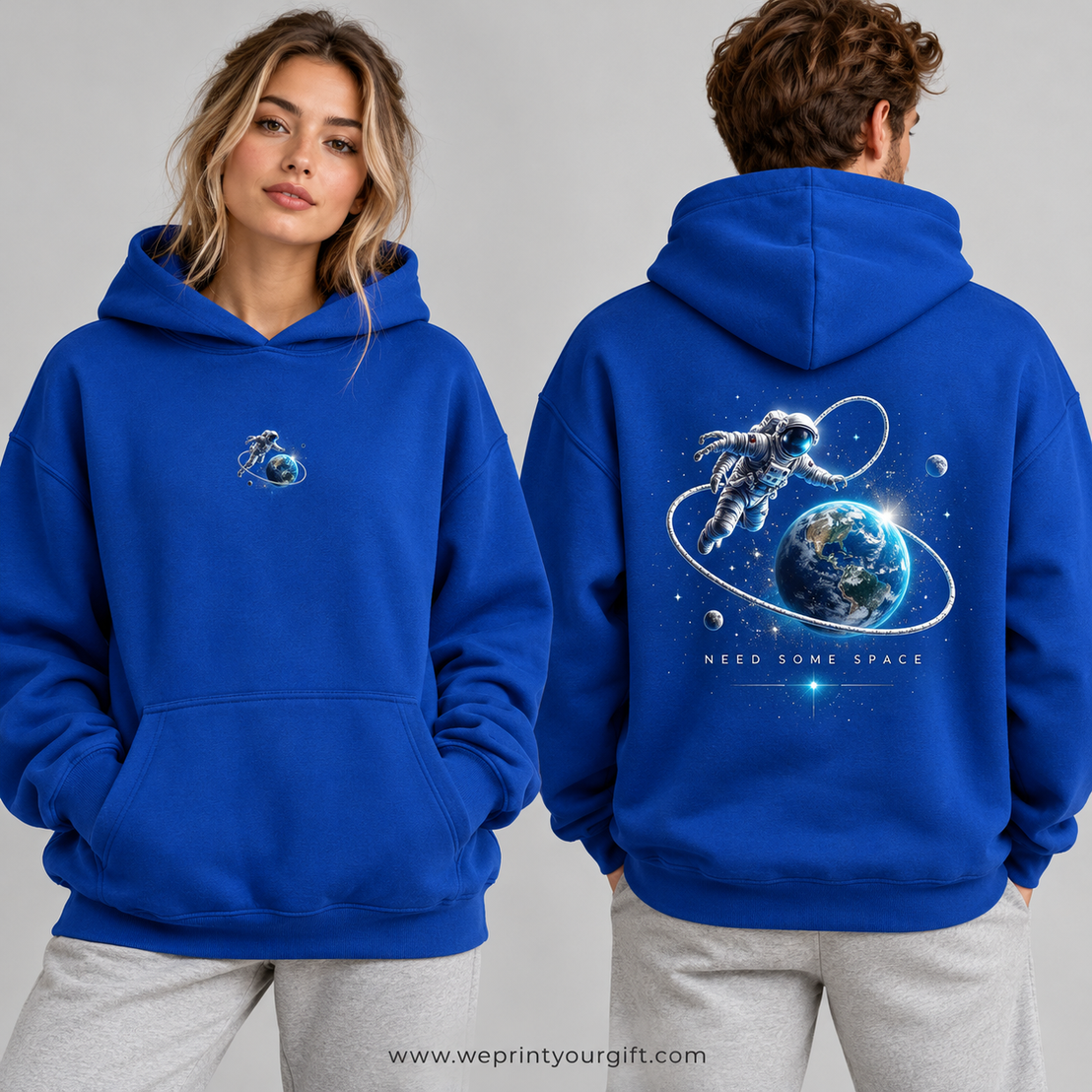 Unisex "Need Some Space" Hoodie - Premium Melton Cotton