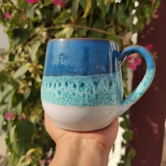 Ocean Handmade Pottery Mug – 400 ml- Customization Options - WE PRINT