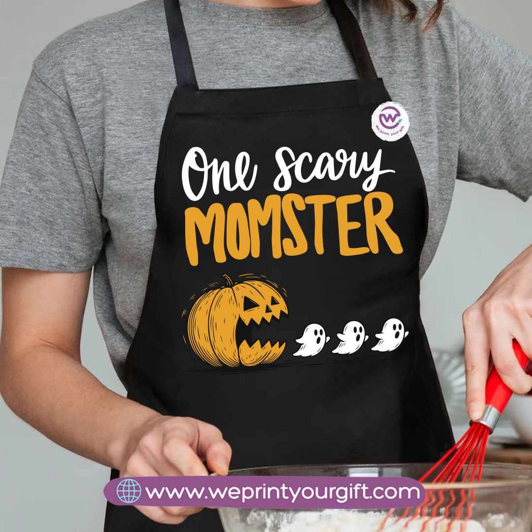 Halloween Cooking Apron – Spooky Heavy Cotton Apron with Pocket & Adjustable Tie