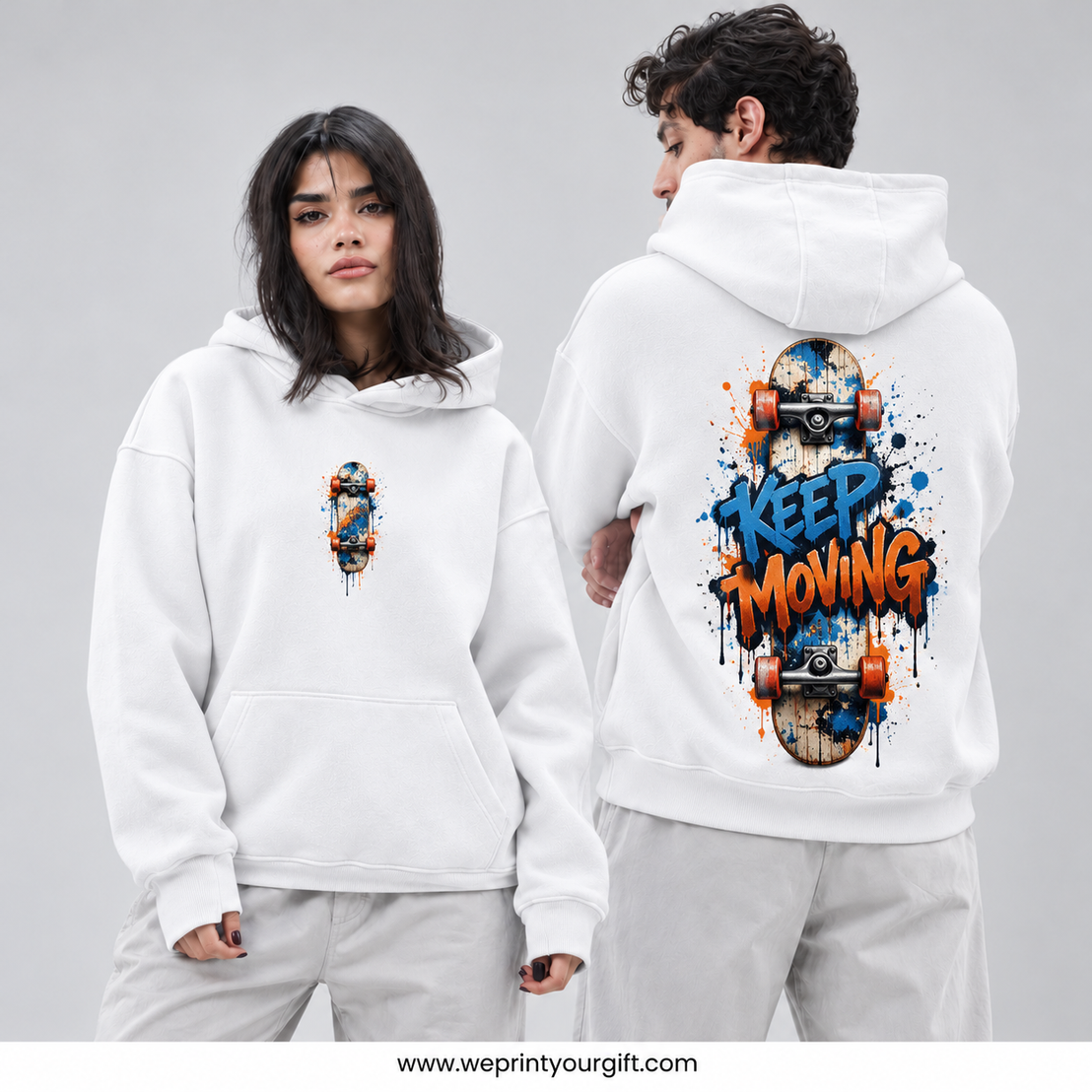 Unisex "Keep Moving" Hoodie - Premium Melton Cotton