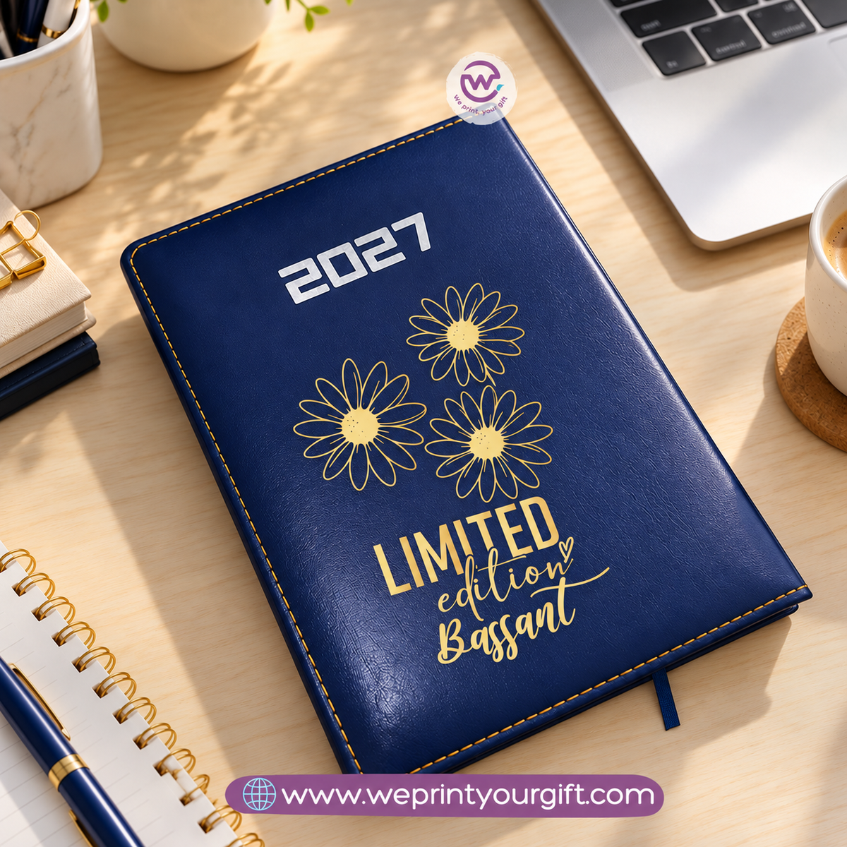 2027 Personalized Agenda – Gold Motivational Designs