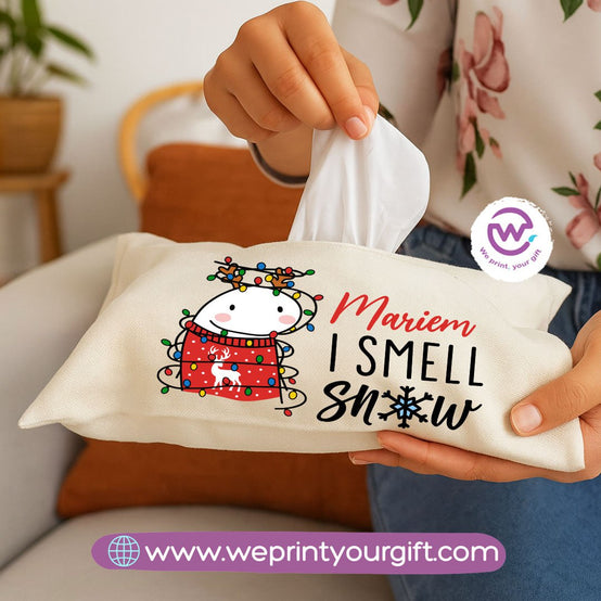 Personalized Fabric Tissue Holder – Christmas Designs