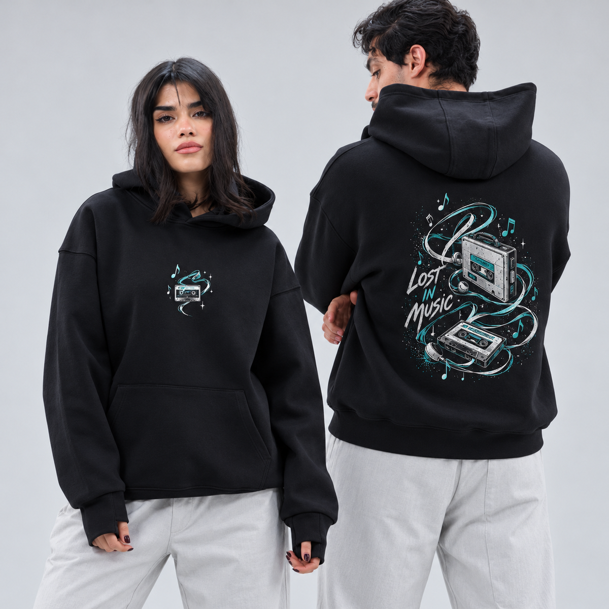 Unisex "Lost In Music" Hoodie - Premium Melton Cotton