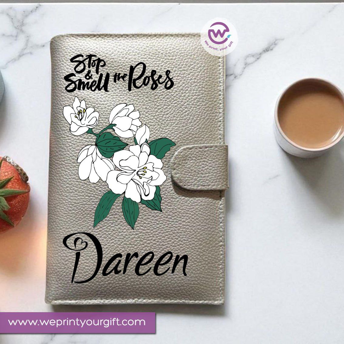 Leather Wallet for Women-Silver-Floral