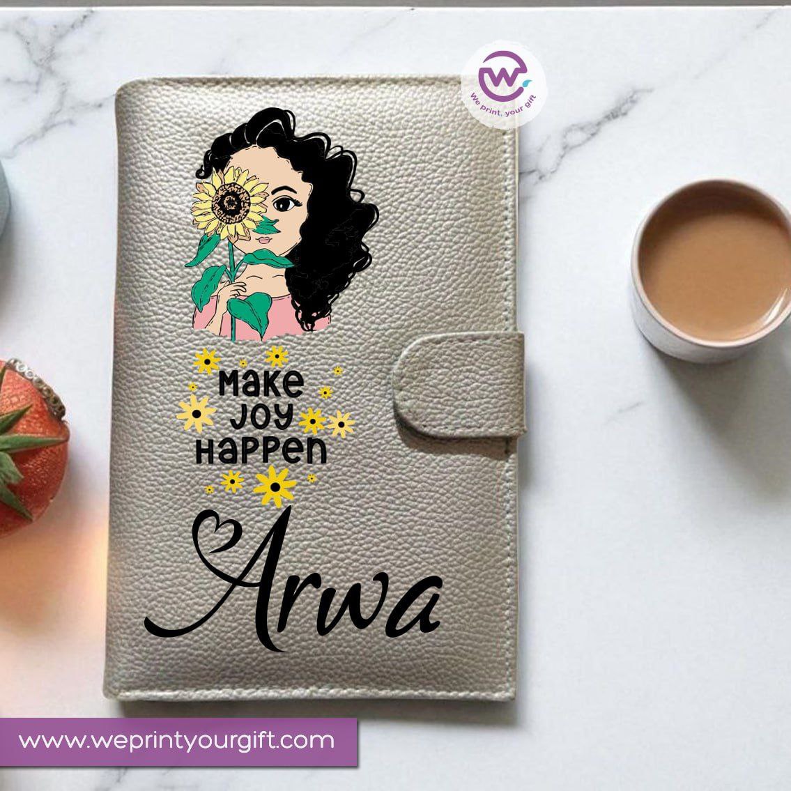 Leather Wallet for Women-Silver-Floral