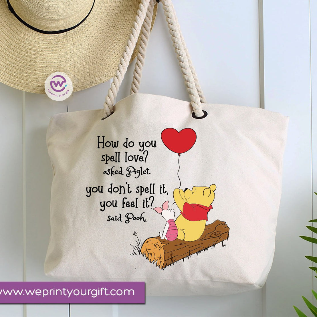Custom Hand bag- Beach bag-Pooh