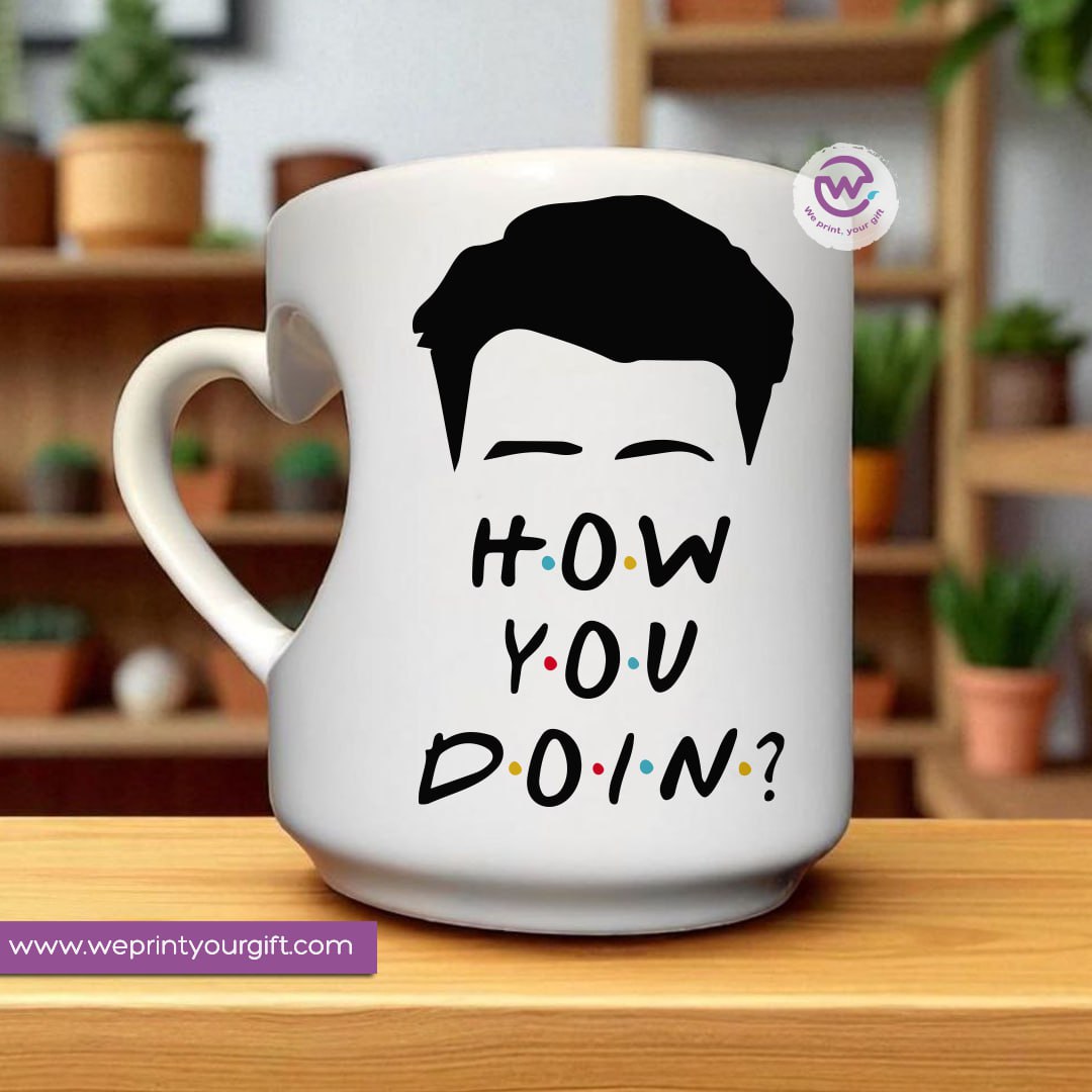 Heart handle ceramic mug- Friends