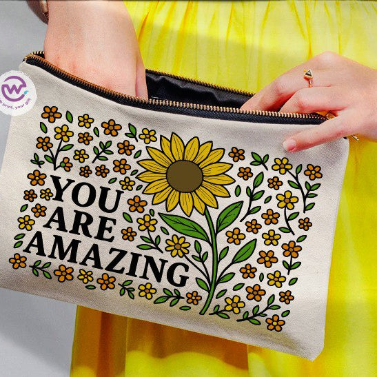 Fabric makeup case - English quotes