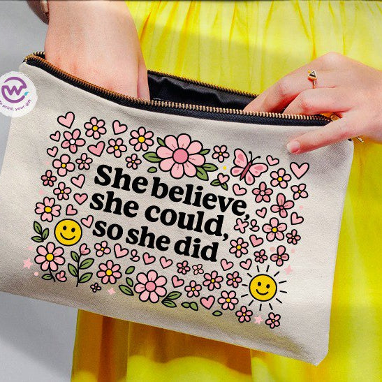 Fabric makeup case - English quotes