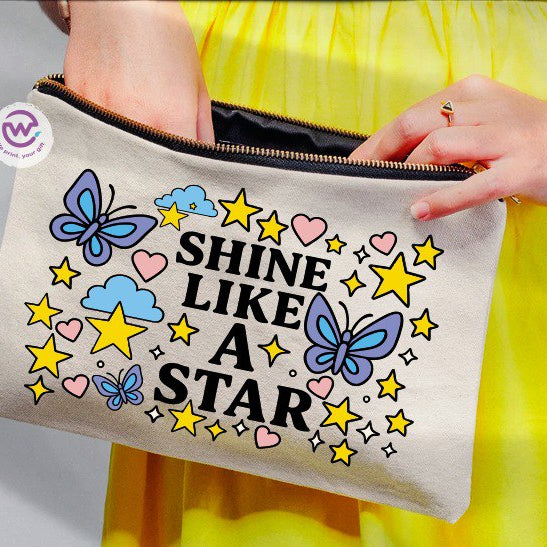 Fabric makeup case - English quotes