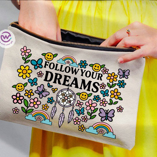 Fabric makeup case - English quotes