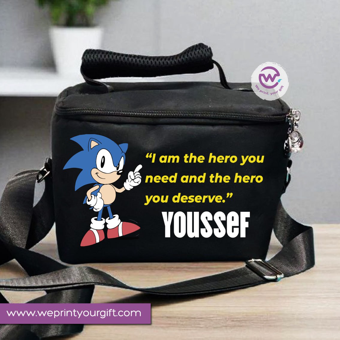 Lunch bag with names- Sonic