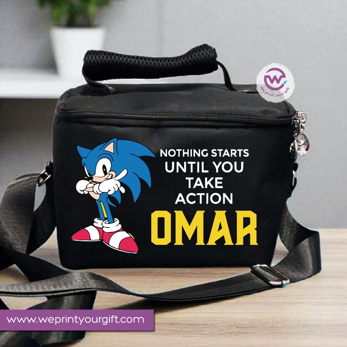 Lunch bag with names- Sonic