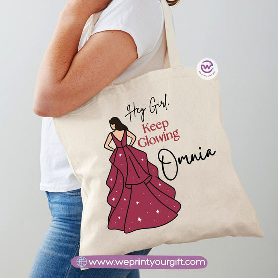 حقيبة تسوق نسائية - أزهار - أسماء