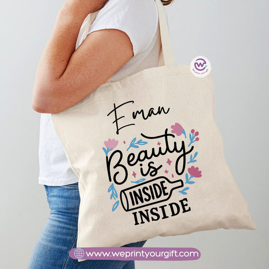 حقيبة تسوق نسائية - أزهار - أسماء