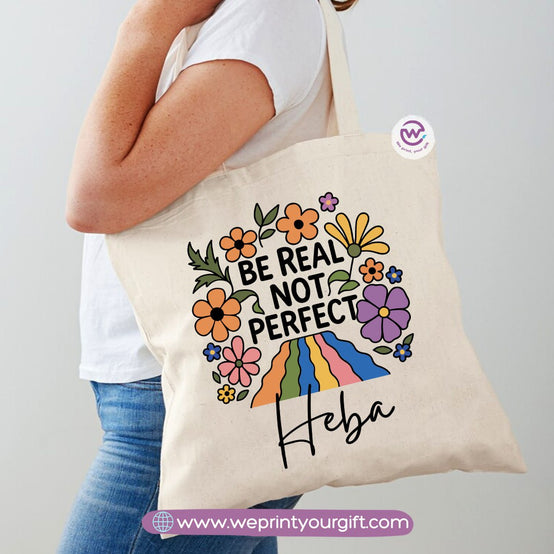 حقيبة تسوق نسائية - أزهار - أسماء