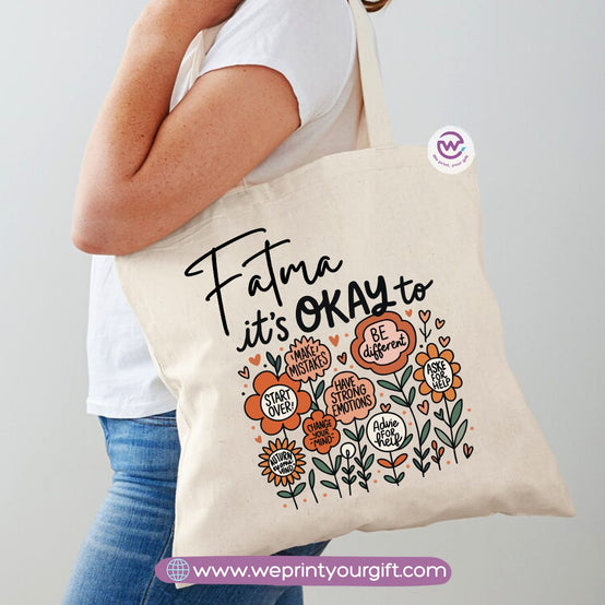 حقيبة تسوق نسائية - أزهار - أسماء