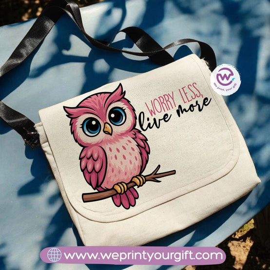 custom cross bag- Owl- Motivation