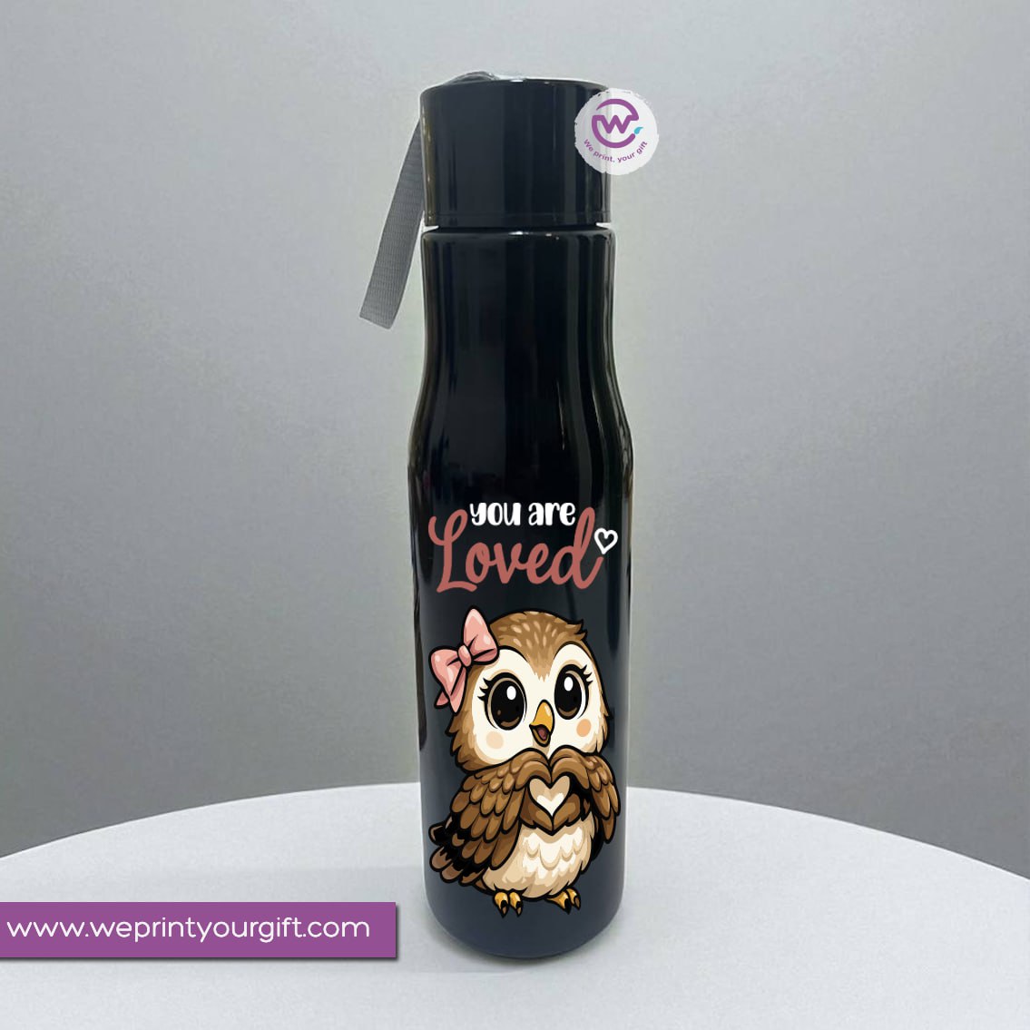 Plastic Bottle with Holder- Owl