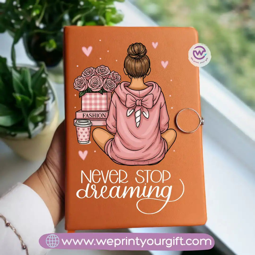 دفتر ملاحظات مخصص - دفتر ملاحظات جلدي - زهري