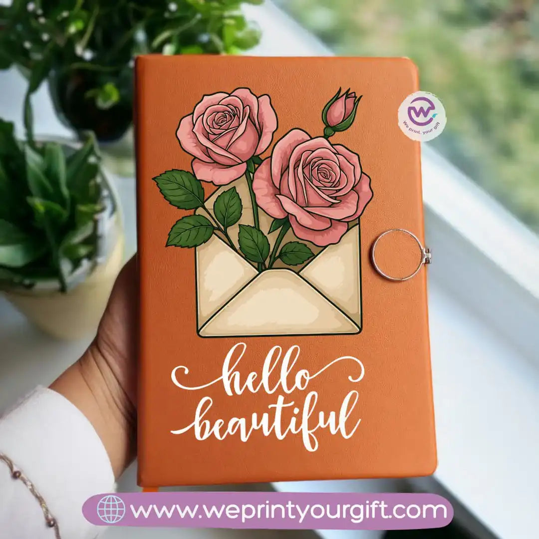 دفتر ملاحظات مخصص - دفتر ملاحظات جلدي - زهري