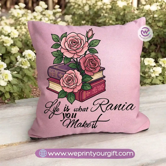 Square pillow- Motivation- Floral