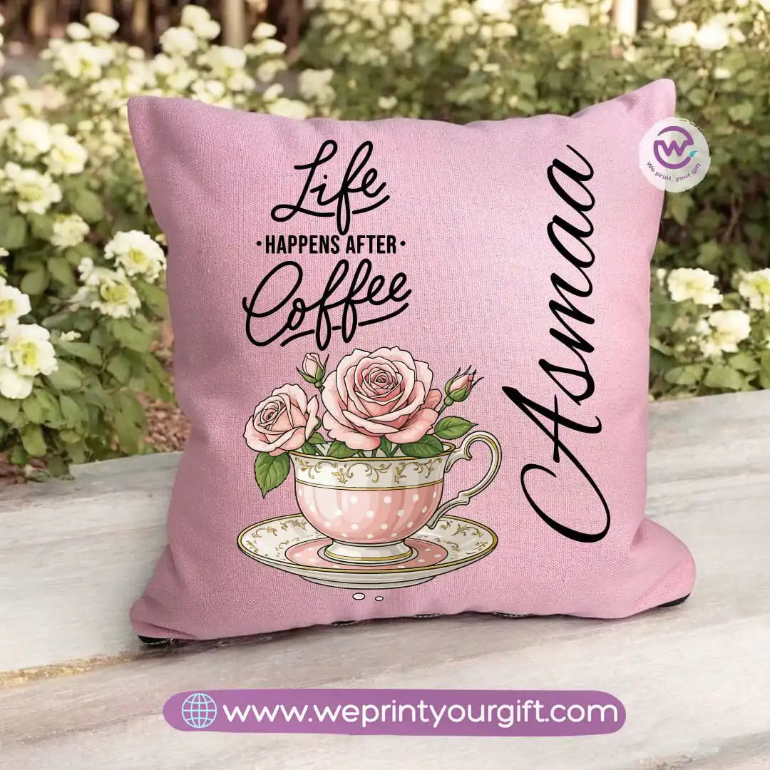 Square pillow- Motivation- Floral