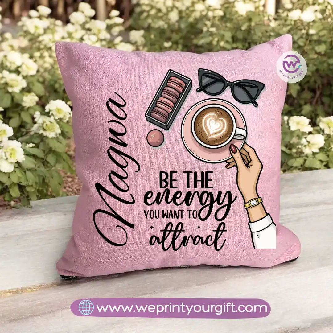 Square pillow- Motivation- Floral