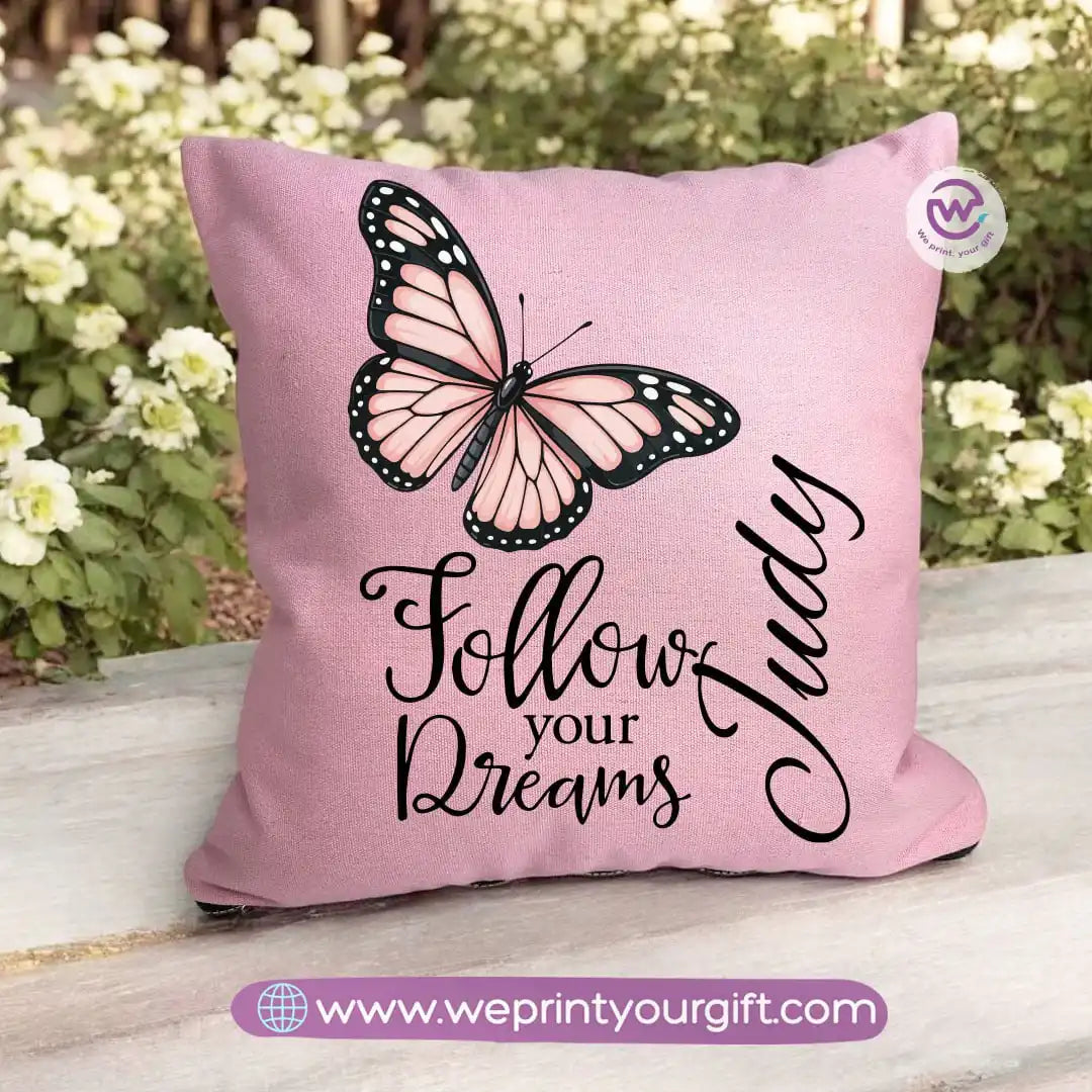 Square pillow- Motivation- Floral