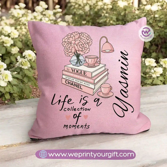 Square pillow- Motivation- Floral