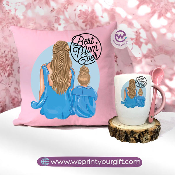 Mother's Day Set ( Square cushion+ spoon mug)