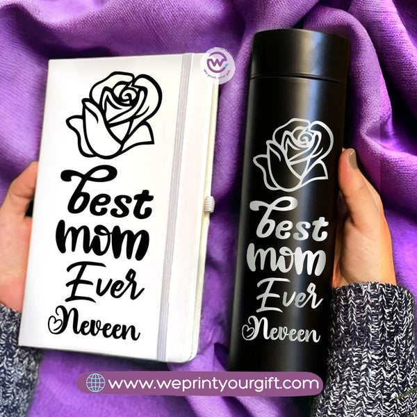 Mother Day set ( Digital thermal thermos+ Rubber notebook)