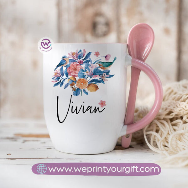 personalized mug- spoon mug- Names