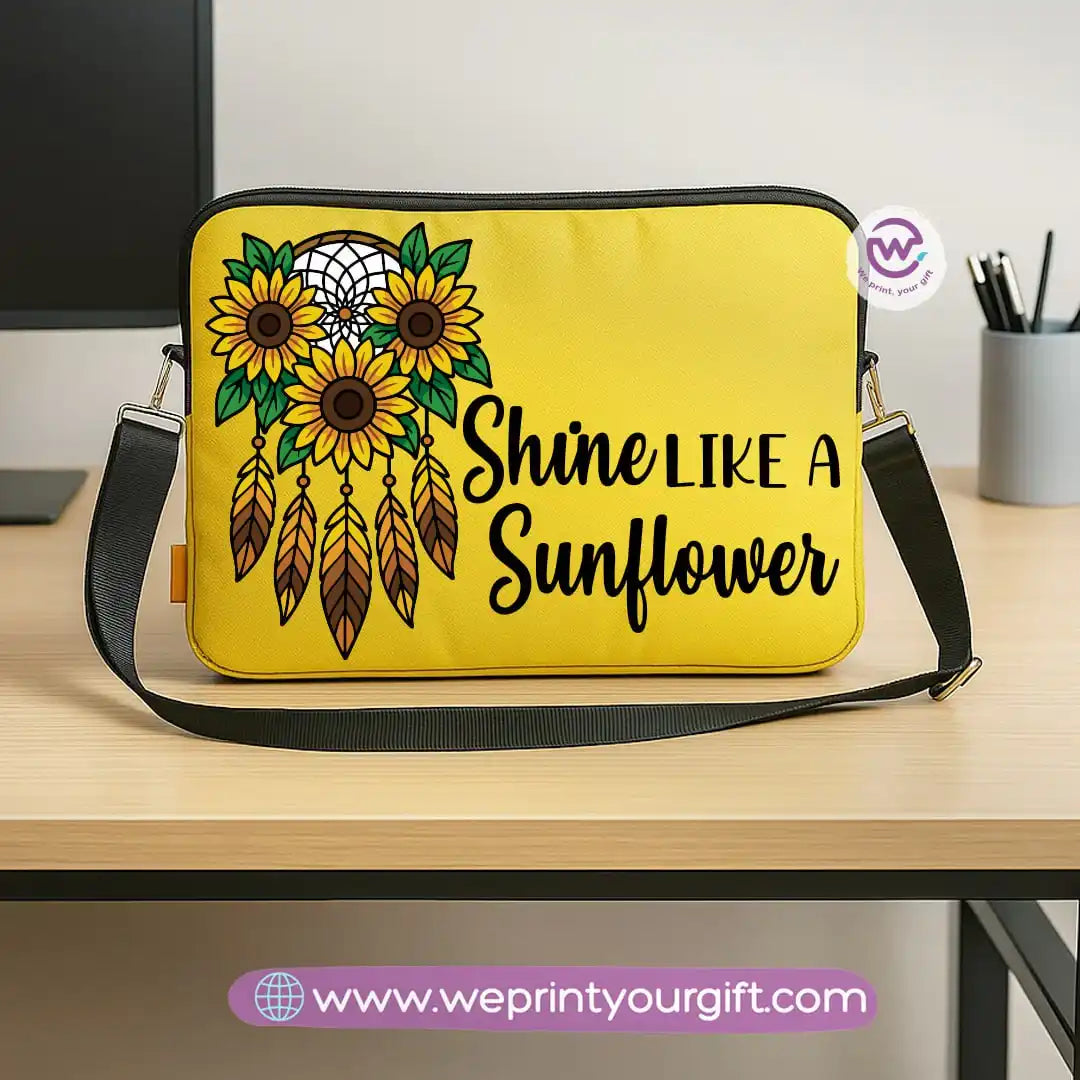Fabric laptop sleeve- Sunflower