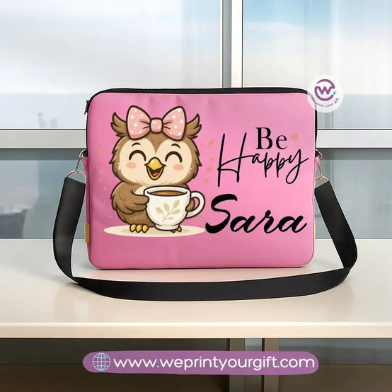 Fabric laptop sleeve-Owl- Names