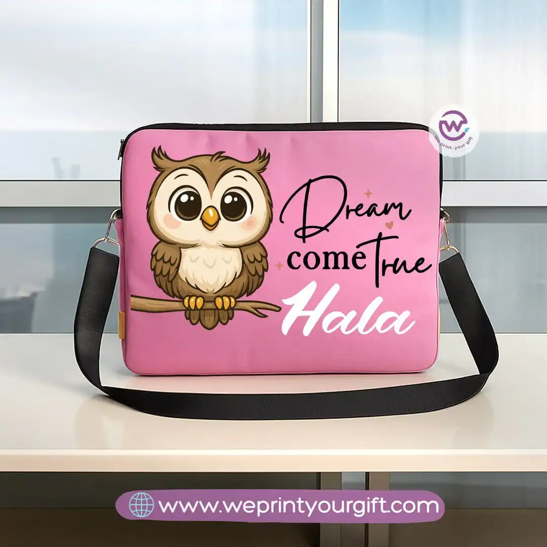 Fabric laptop sleeve-Owl- Names