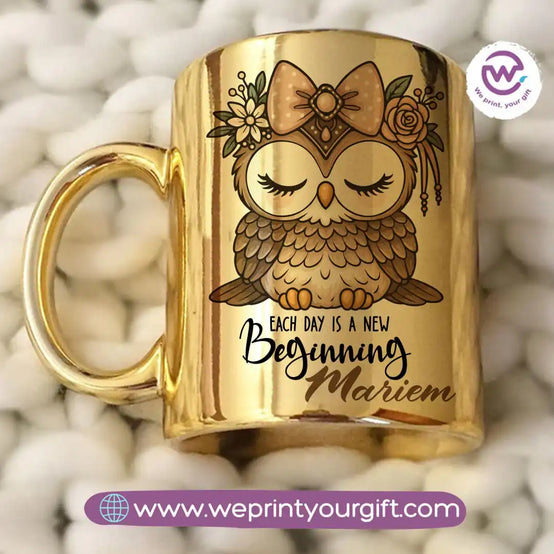 Mirror ceramic mug- Owl