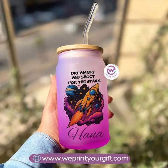 Frosted mug with straw- Inspirational quotes